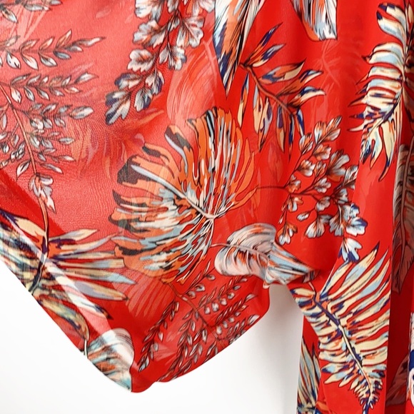 Orchid Row Floral Printed Maxi Chiffon Kimono - Picture 6 of 9